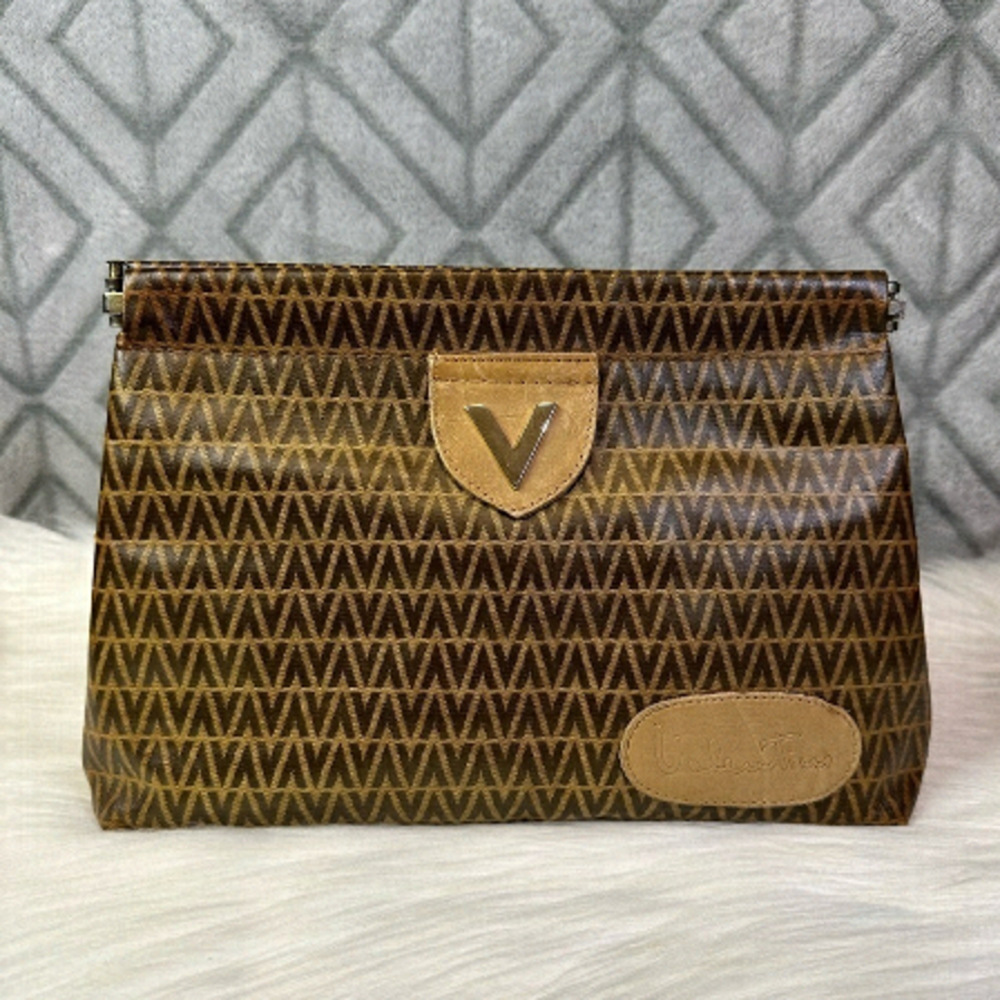 VALENTINO mario patent leather clutch bag